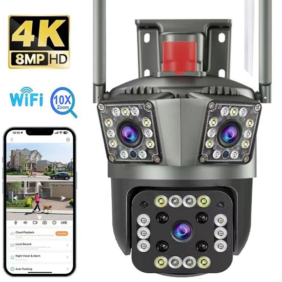 Picture of 12MP PTZ WiFi 4K външна камера с троен обектив сензор движение IP CCTV