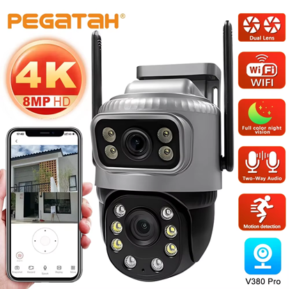 Picture of 4K 8MP WiFi камера с двоен екран Външни охранителни камери IP PTZ